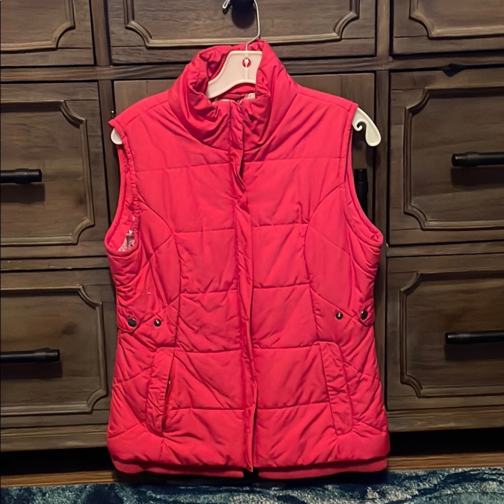 Hot pink puffer vest
